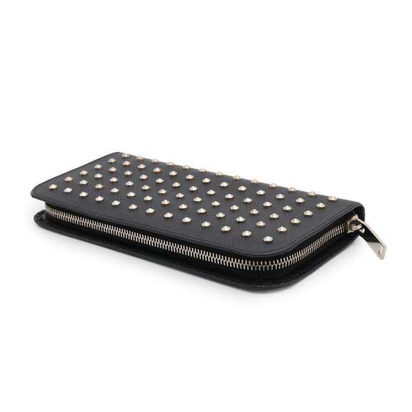 Saint Laurent Paris Long Wallet Studded Leather Black - Picture 2 of 16